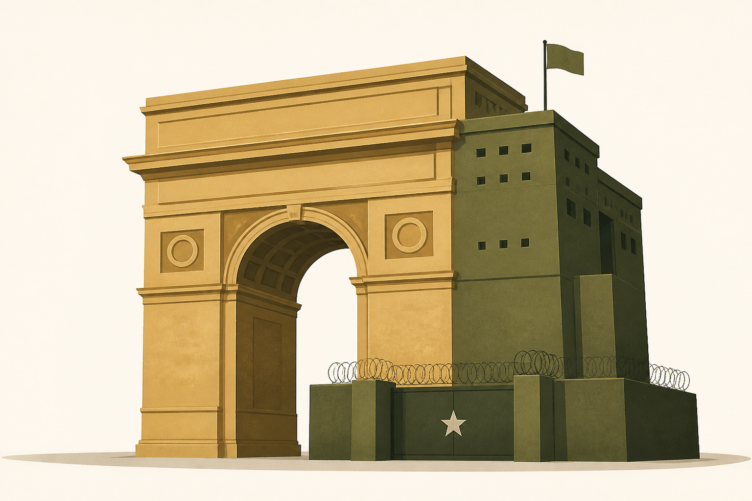 Trump says proposed triumphal arch will double as military complex