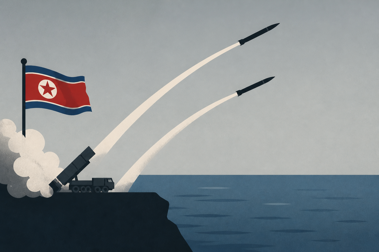 North Korea fires two ballistic missiles off east coast in three hours