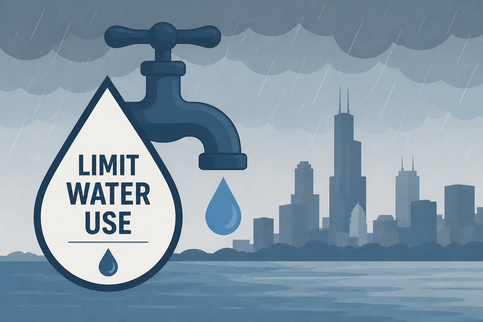 Residents urged to limit water use in Chicago area during storms