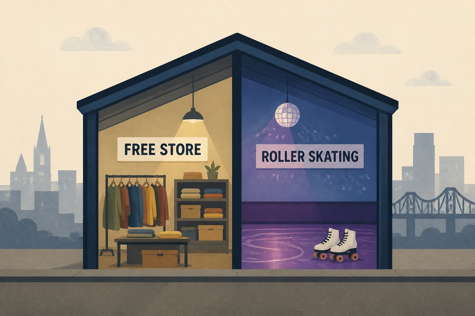 In New Orleans, an empty building becomes a free store — and roller skating rink