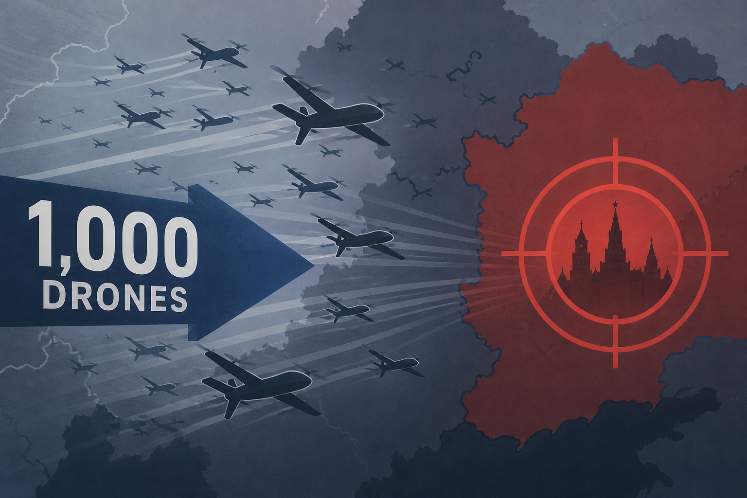 Ukraine launches 1,000 drones at Russia, including hundreds fired at Moscow in what mayor describes as "largest ever" attack