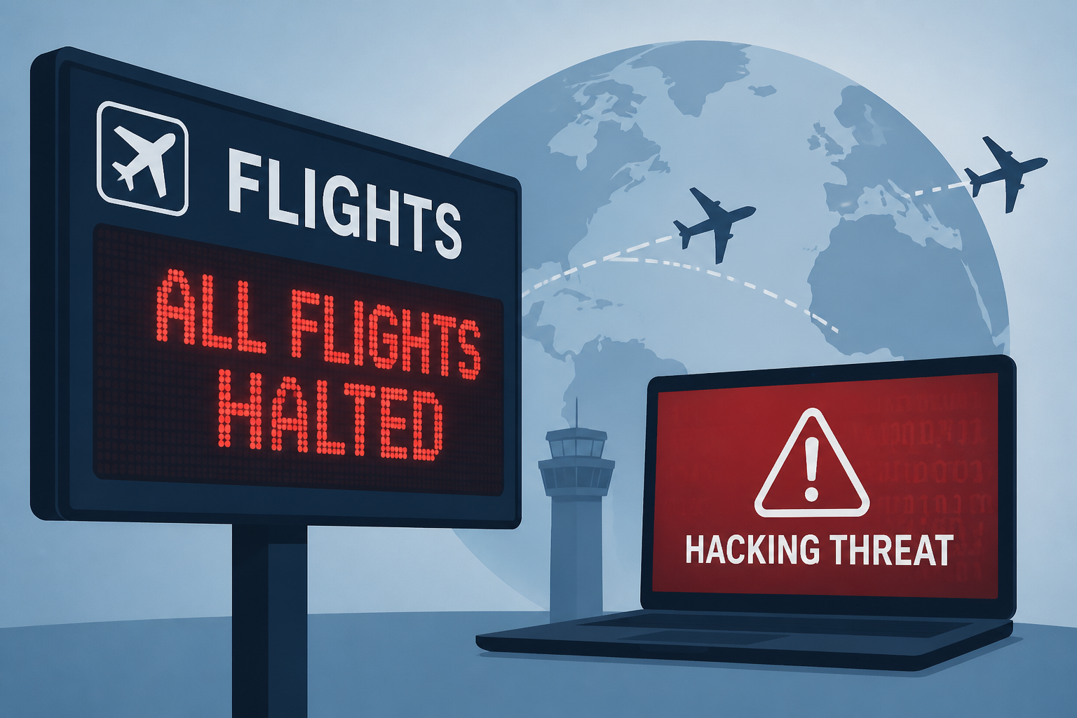 Flights halted at US airports as watchdog warns over hacking threat