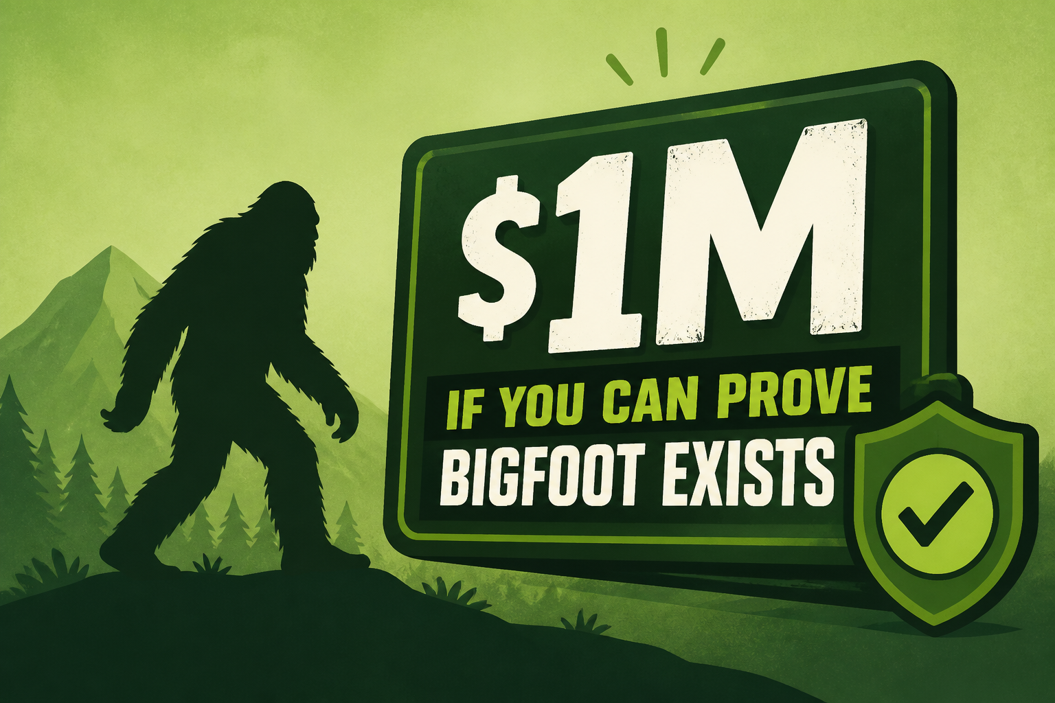 Hard Mountain Dew will pay $1M if you can prove Bigfoot exists
