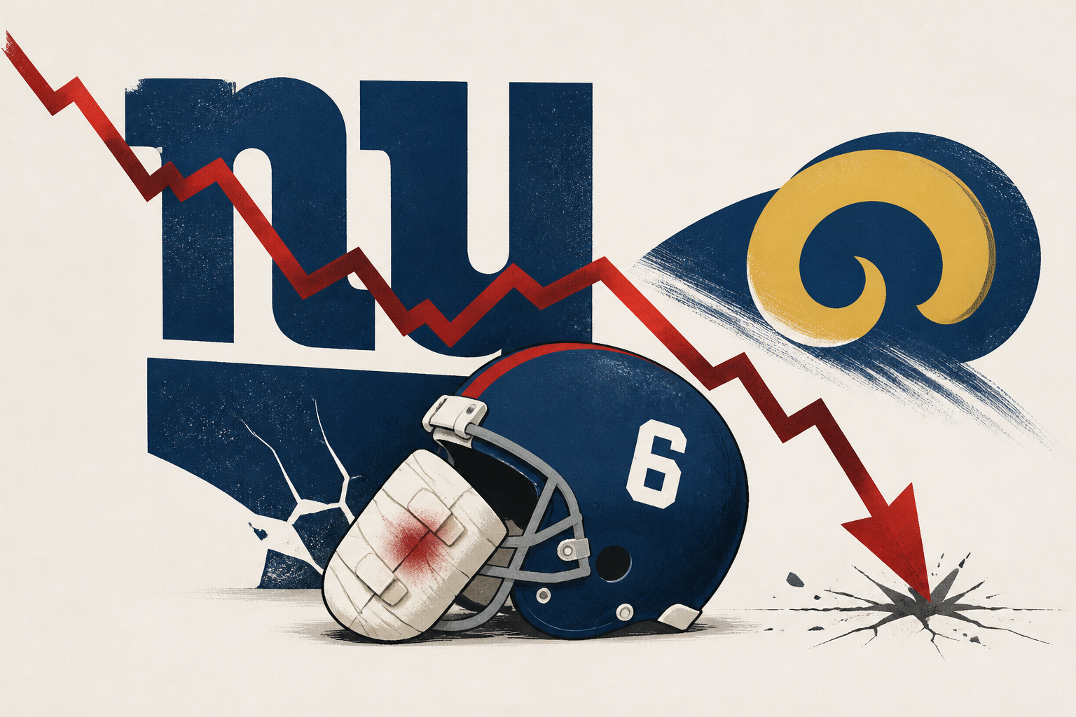 Giants' season-opening high comes crashing down as Jaxson Dart's knee injury overshadows Rams' blowout win