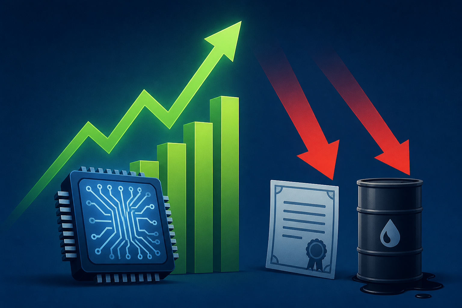 Tech stocks power market surge as bond yields and oil prices tumble