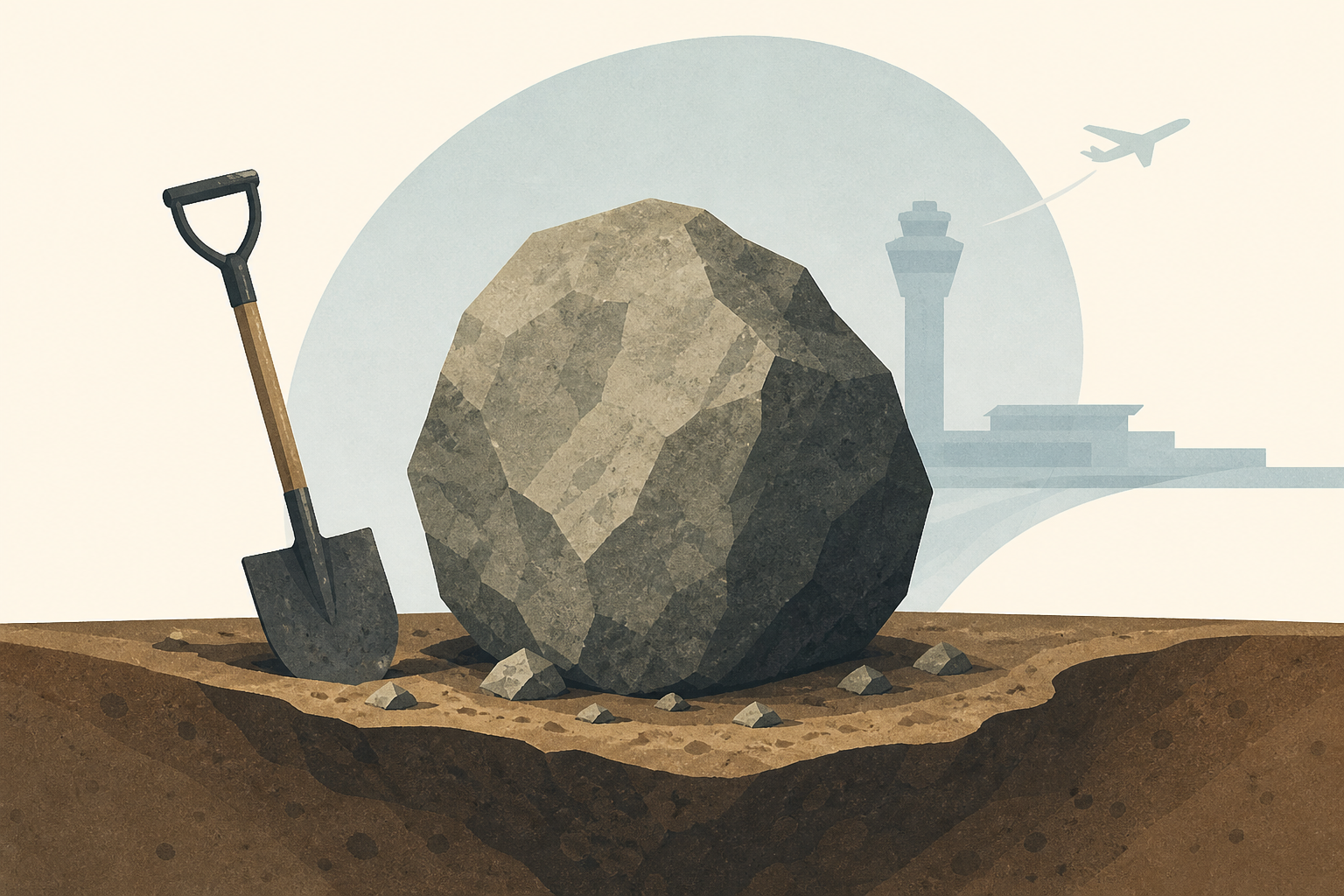 Ron Pitelka helped unearth a 50-ton boulder found at O'Hare