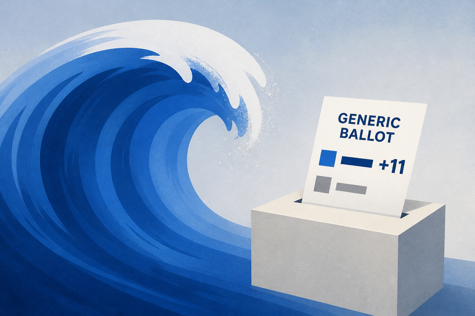 Democrats hold an 11-point generic ballot lead as blue wave builds