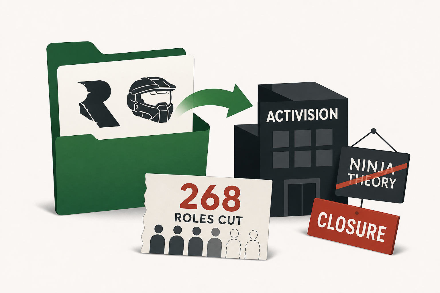 Xbox transfers Rare and Halo franchise to Activision, proposes closure of Ninja Theory, and confirms another 268 roles cut amid studio restructure