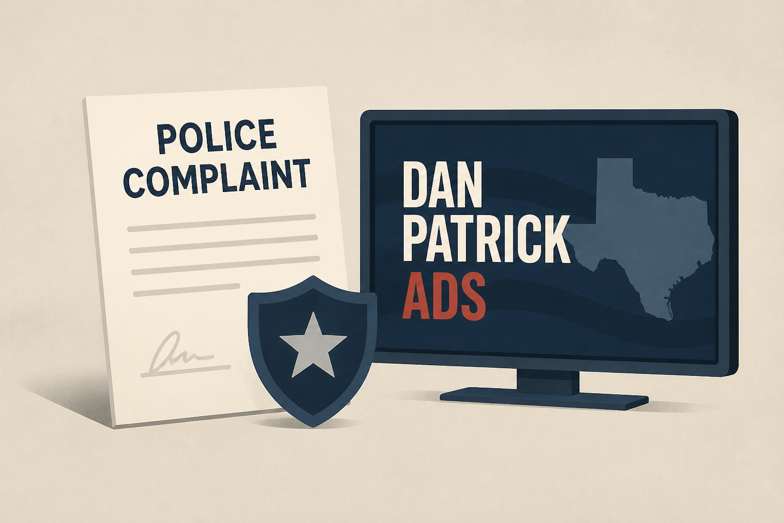 Vikki Goodwin files police complaint on Dan Patrick ads