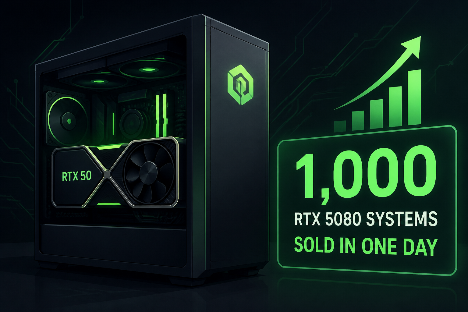 CyberPowerPC now sells prebuilt PCs with NVIDIA RTX 50 Founders Edition GPUs, 1,000 RTX 5080 systems sell in one day