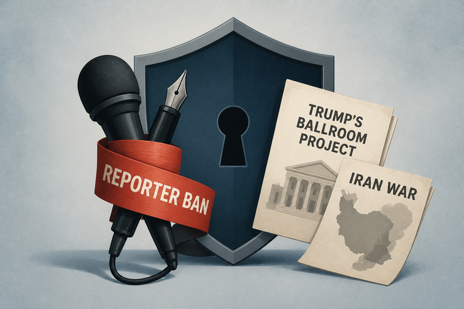 Defending reporter ban, Justice Department argues stories on Trump’s ballroom project, Iran war threaten national security