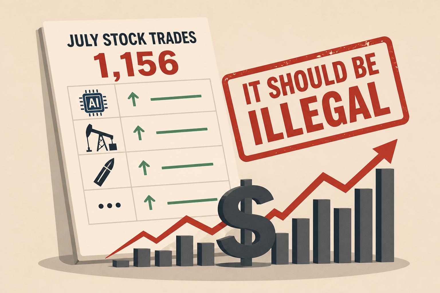'It Should Be Illegal': Trump's 1,156 July Stock Trades Involved AI, Big Oil, Weapons-Makers, and More