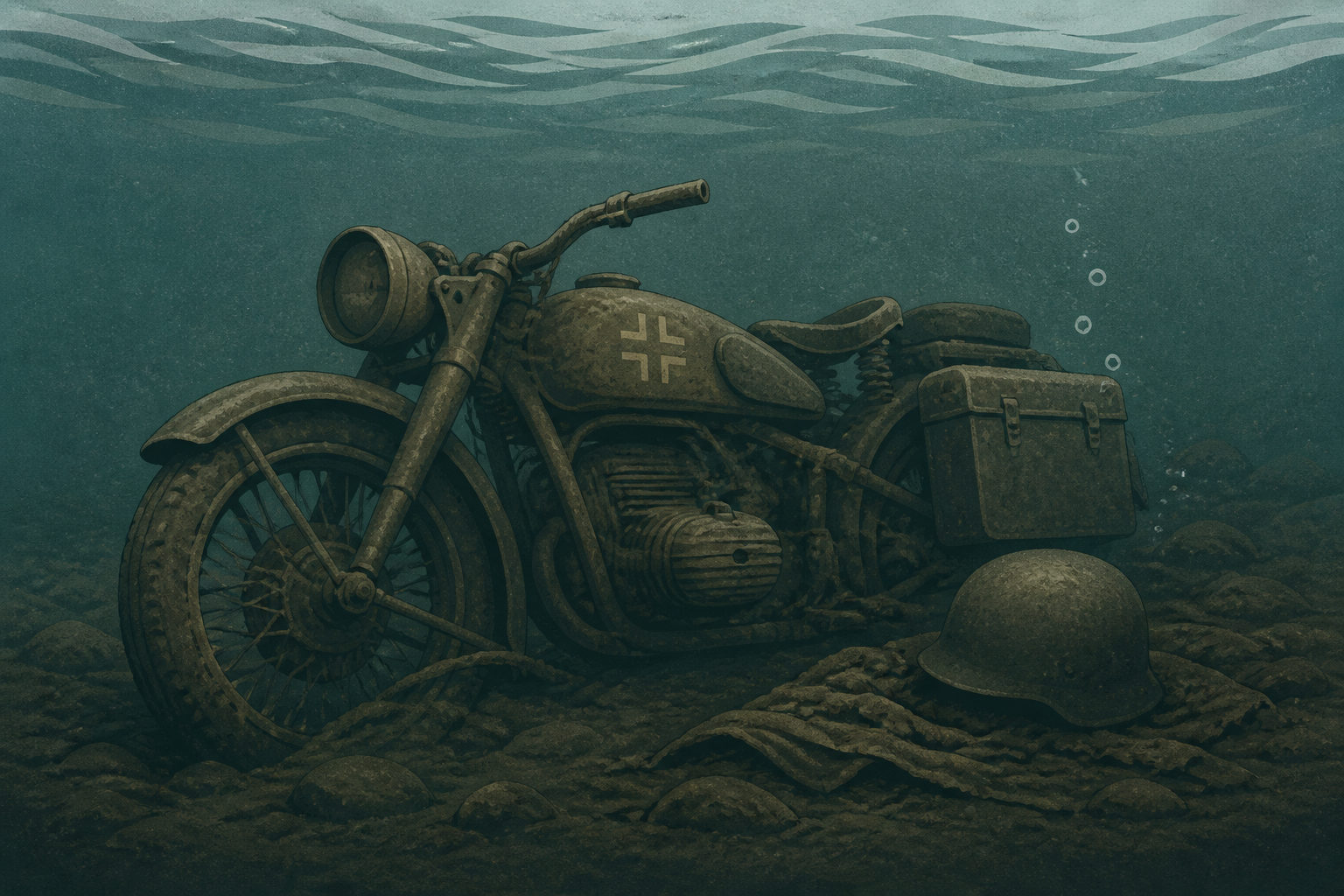 World War II Wehrmacht motorcycle found in Danube with soldiers' remains