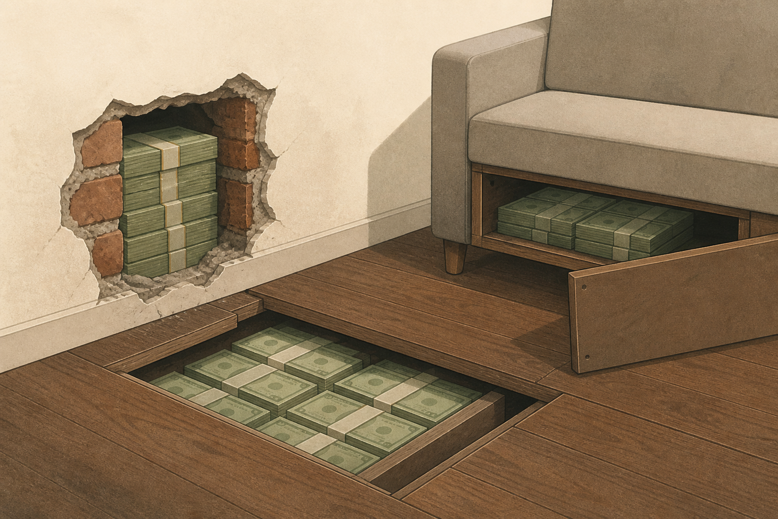 Italian police find $3.6 million in cash hidden in apartment’s walls, floors and furniture