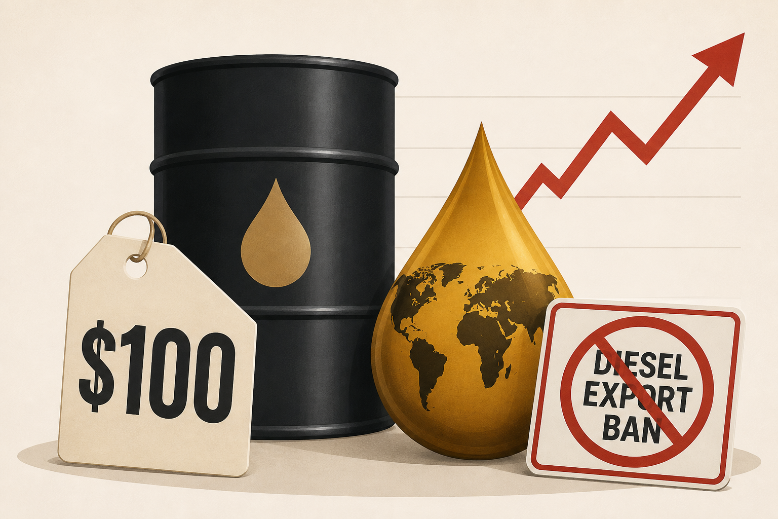 Oil hovers near $100 as analysts warn Trump diesel export ban would 'tighten global supply'