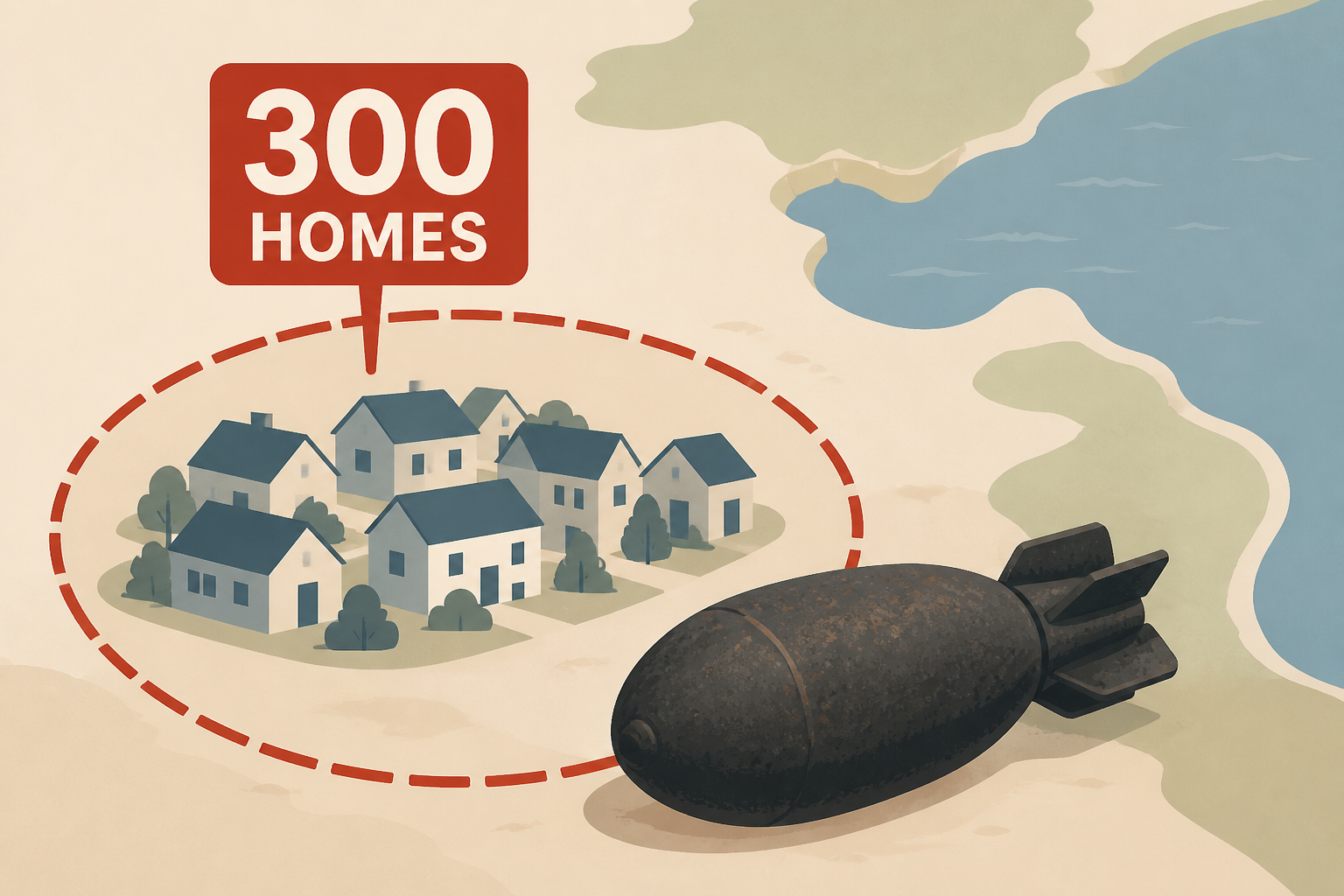 Evacuation plans over WW2 bomb in Falmouth cut to 300 homes