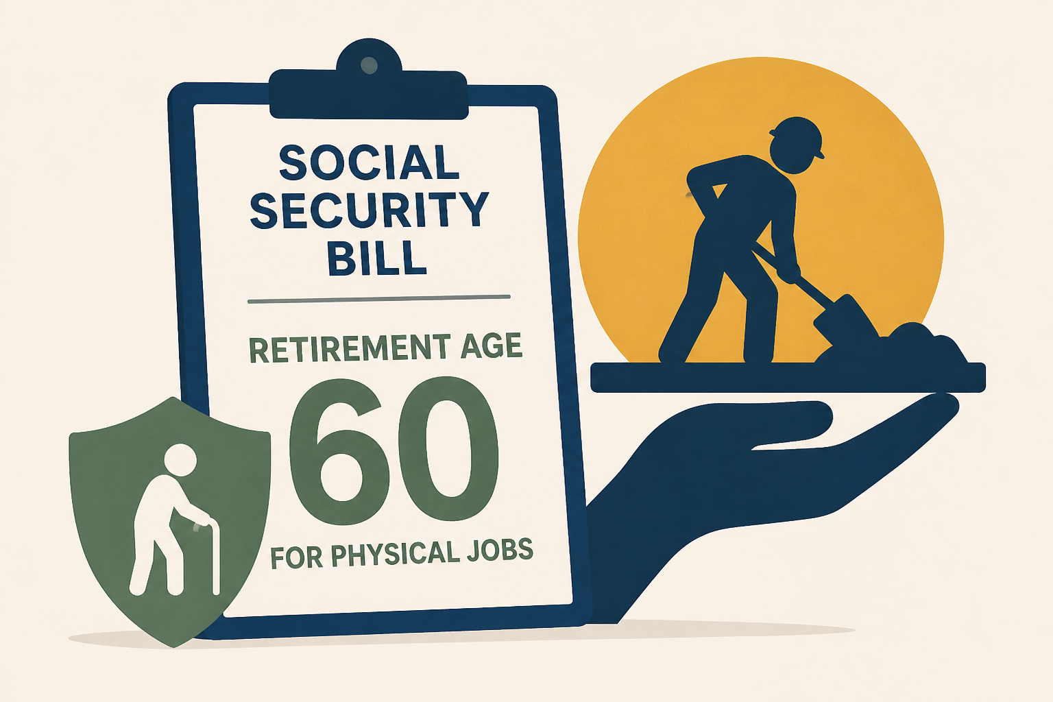 Social Security bill targets retirement age 60 for physical jobs