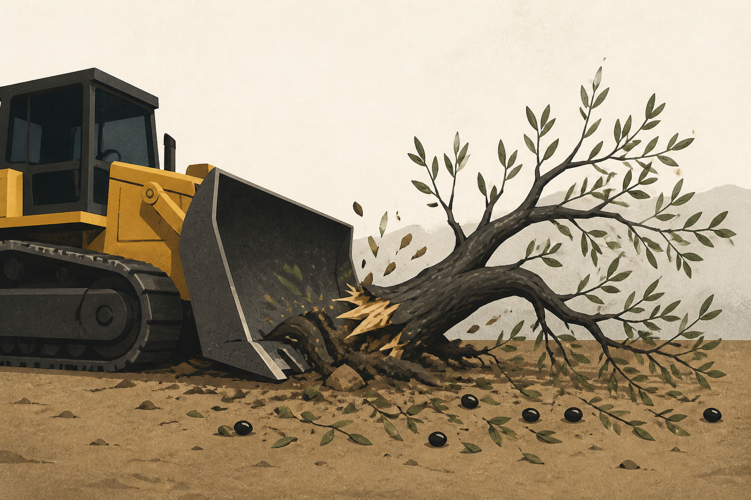 Israeli bulldozers smash Palestinian olive trees ahead of annual harvest