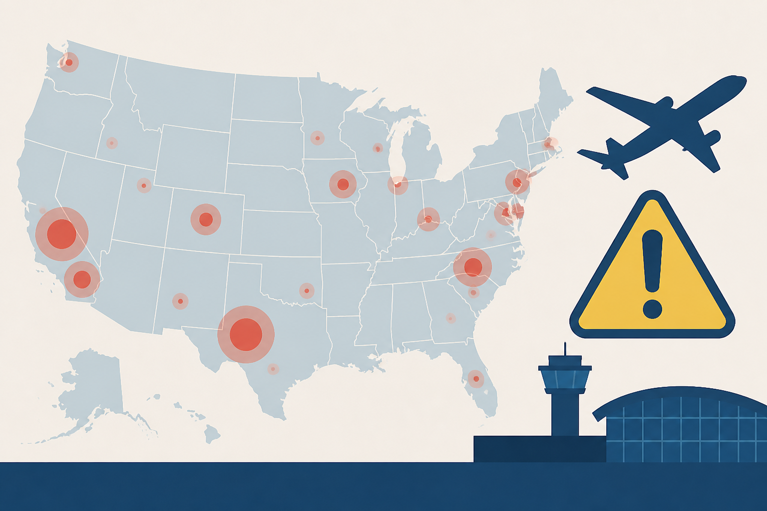 Map shows US measles cases as airport warning issued