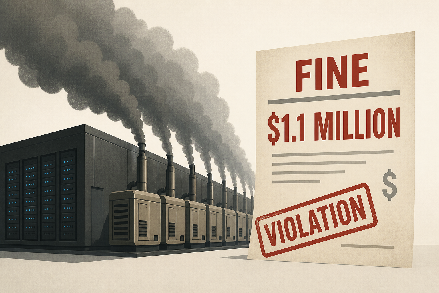 Data Center Is Fined $1.1 Million for Operating 62 Power Generators