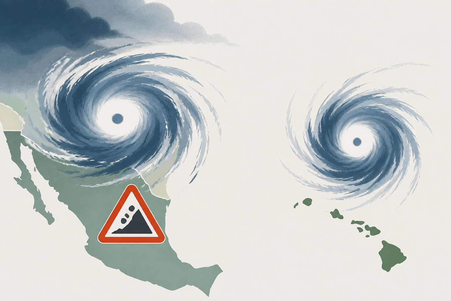 Hurricane Polo fuels fears of landslides in Mexico as Nolo closes in on Hawaii