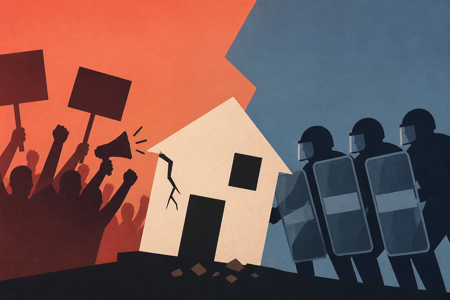 Police clash with protesters in Madrid following forced eviction of 'Maricarmen'
