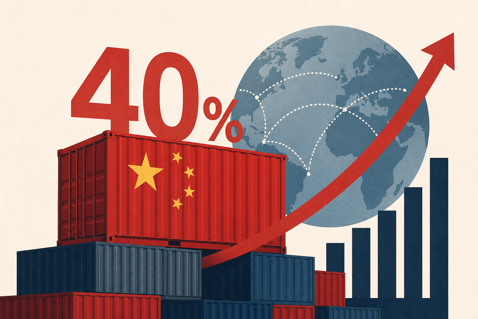 China makes up a record 40% of all global container exports-a sign it's adapted to Trump's tariffs