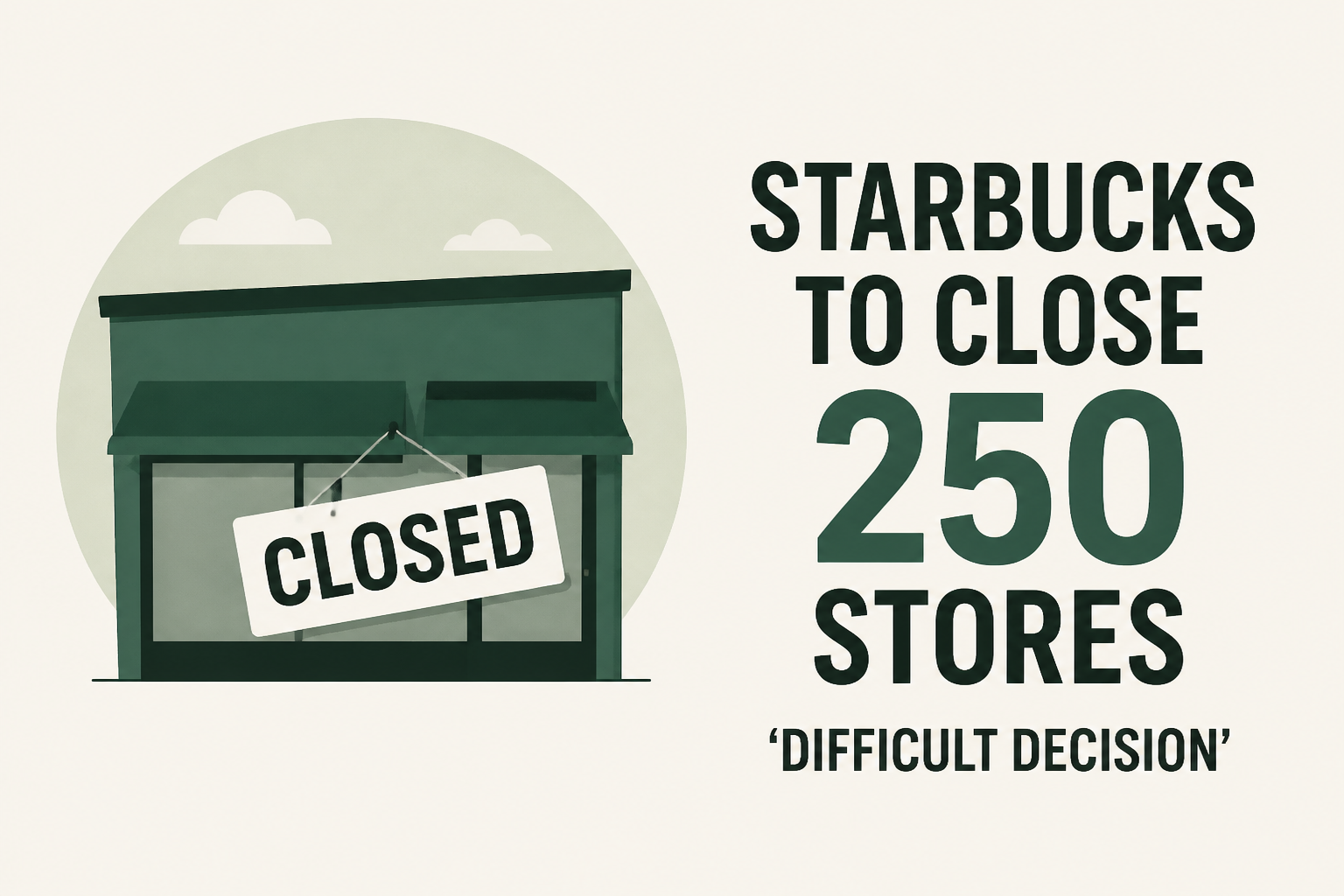 Starbucks to close 250 stores: 'Difficult decision'