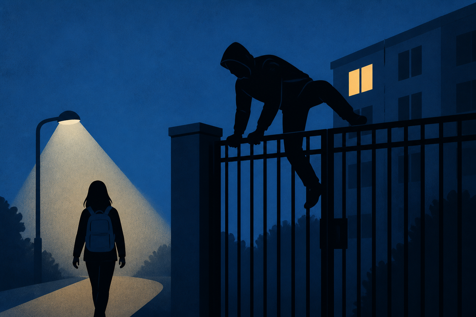 'Horror movie.' Man follows Cal student, scales apartment complex gate