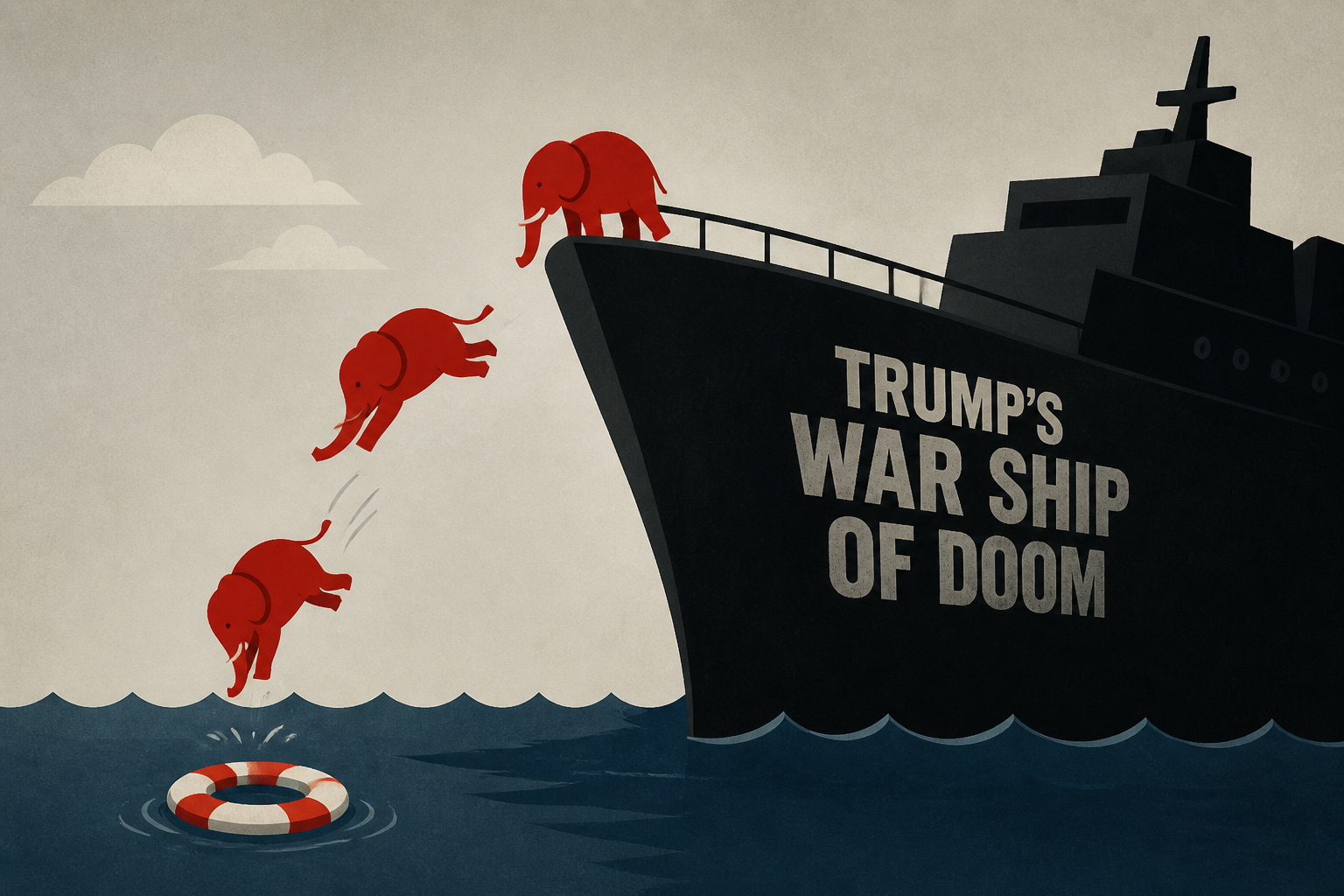 Desperate Republicans are jumping Trump's war ship of doom