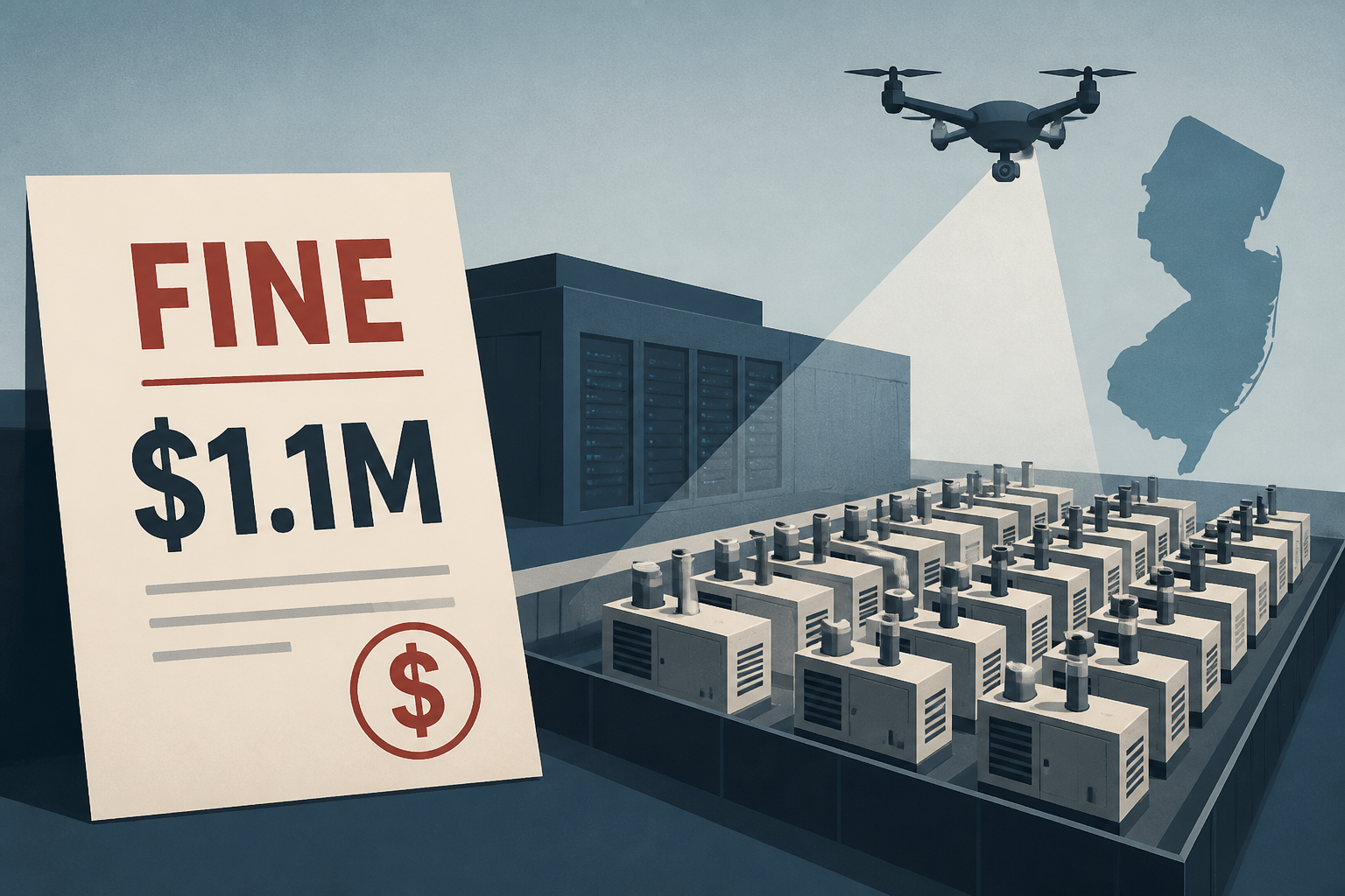 New Jersey fines data center $1.1M after drone pics expose 62 gas generators