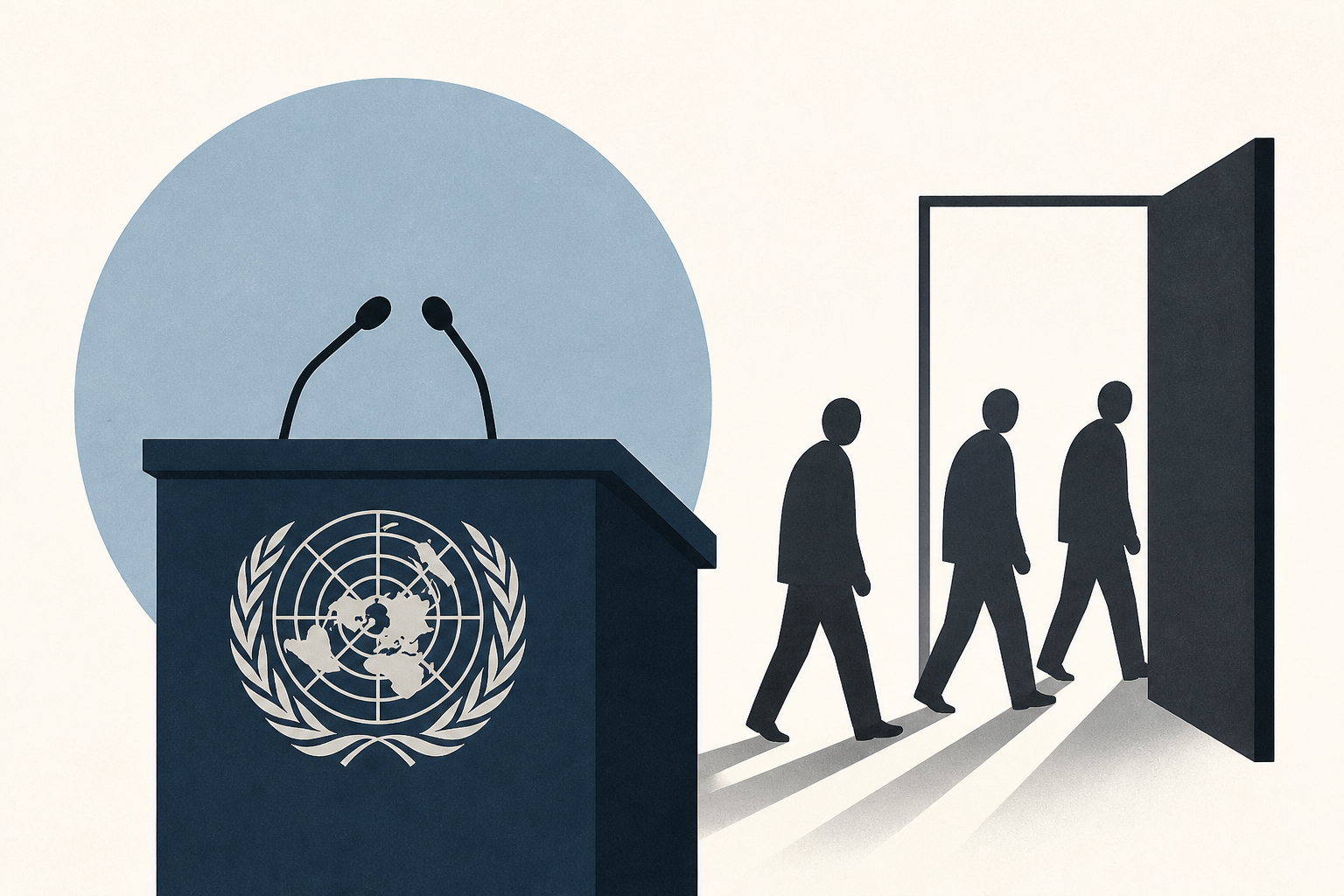 Netanyahu defends Israeli military action as delegates walk out before UN speech