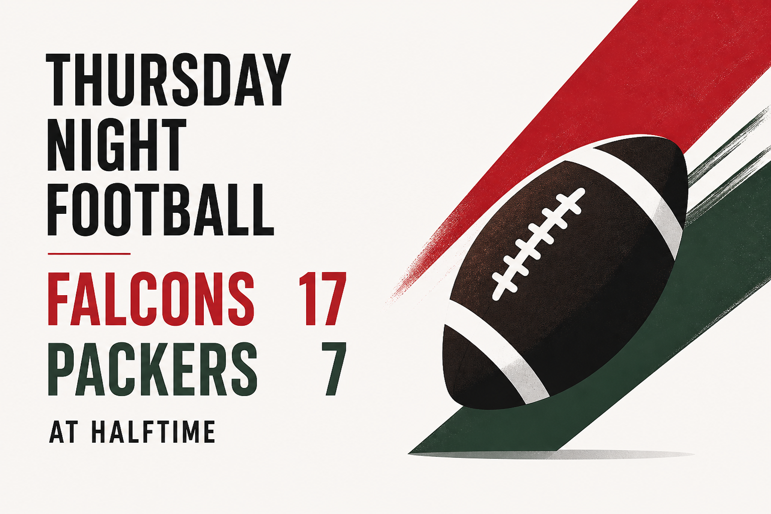 Thursday Night Football: Falcons lead Packers 17-7 at halftime