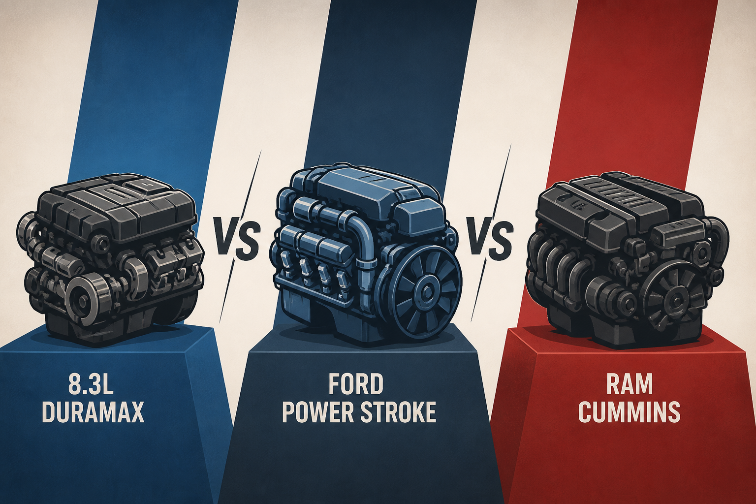 8.3L Duramax vs. Ford Power Stroke vs. Ram Cummins