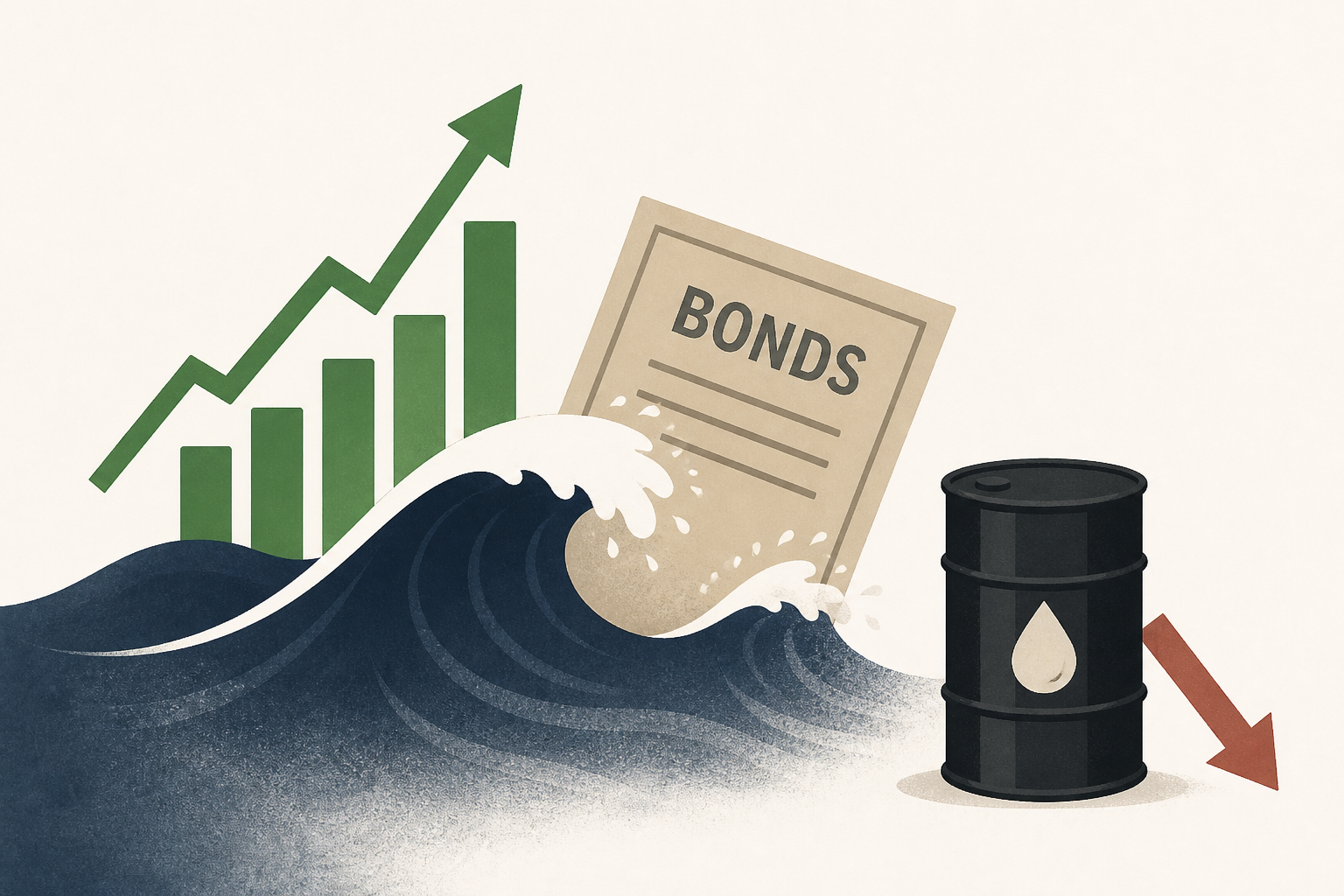 Asian stocks weather bond storm, oil retreats slightly