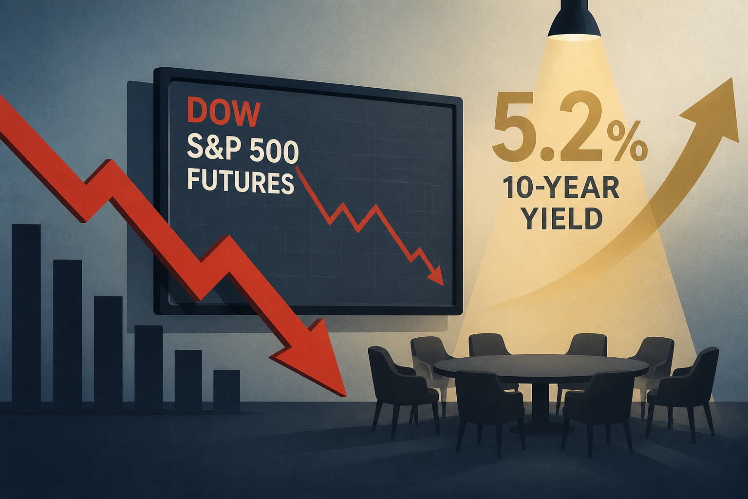 Dow, S&P 500 Futures Fall As 10-Year Yield Nears 5.2% - Trump-Xi Dinner With Big Tech CEOs In Spotlight