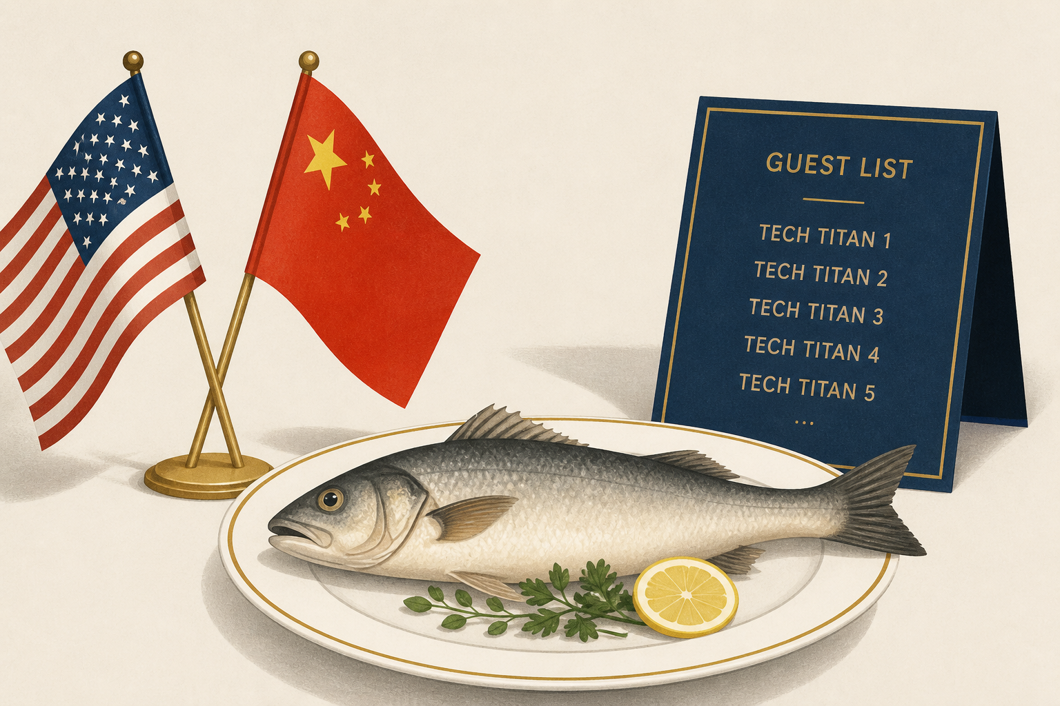 Trump's state dinner for Xi features sea bass and a long list of tech titans