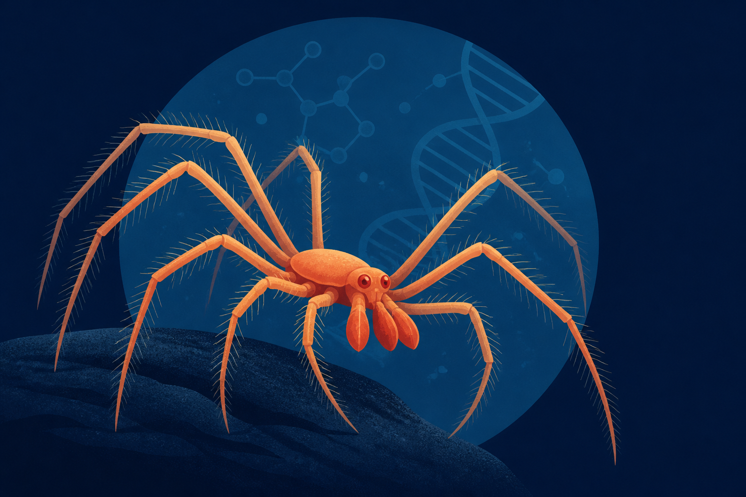 New hairy-legged, three-lipped, red-eyed sea spider species discovered