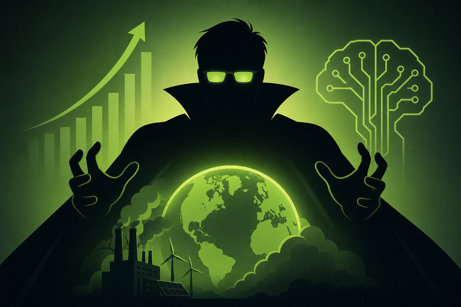 Jensen Huang talks about AI and climate change like a supervillain