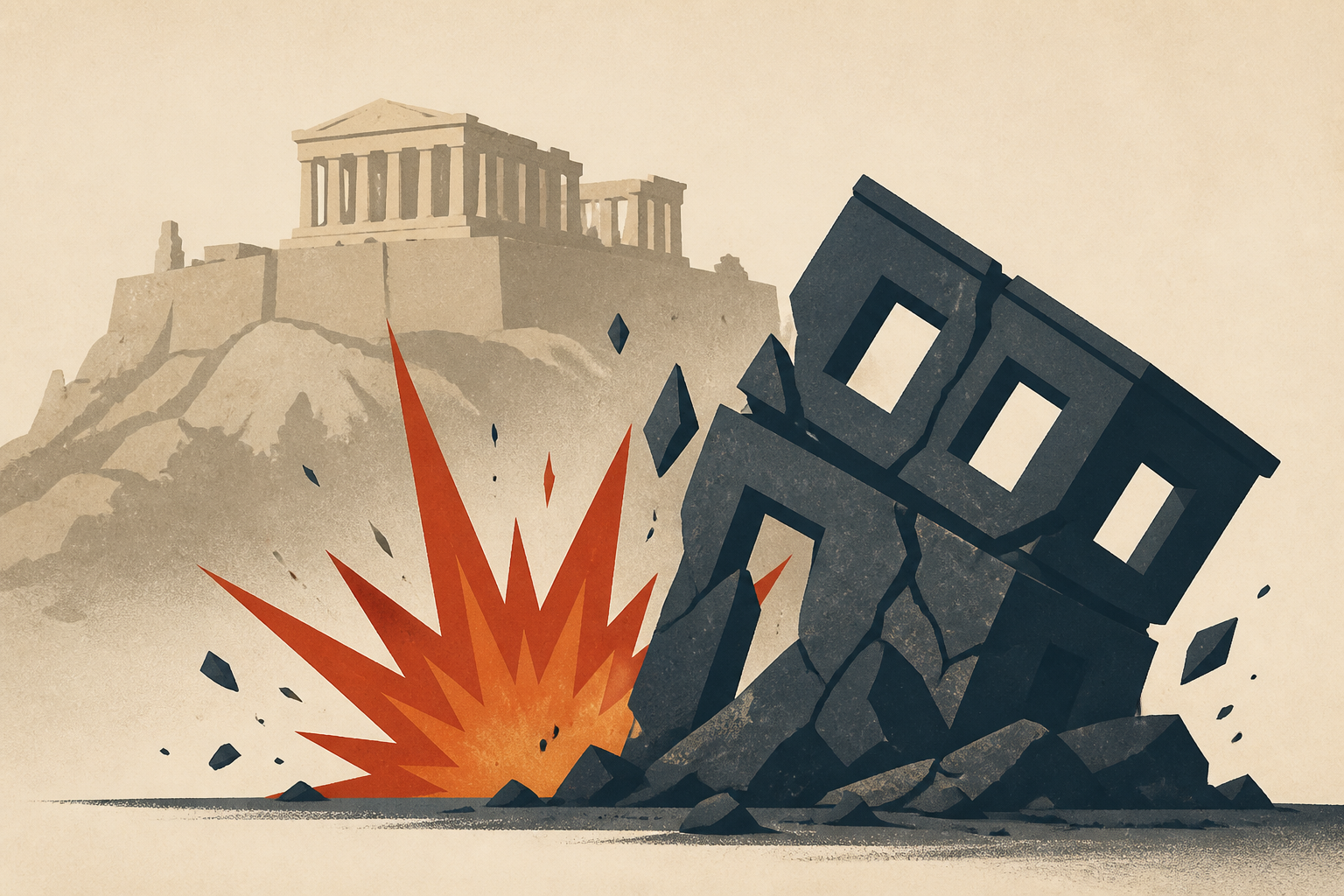 Greece explosion near Acropolis injures 2 people collapses building