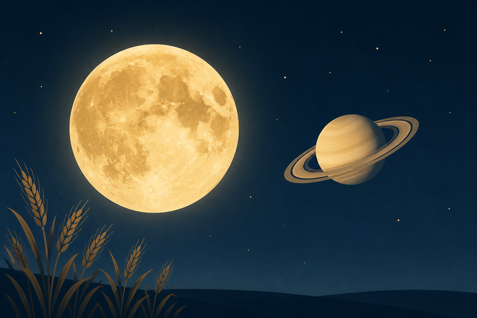 September’s full harvest moon will pair with Saturn