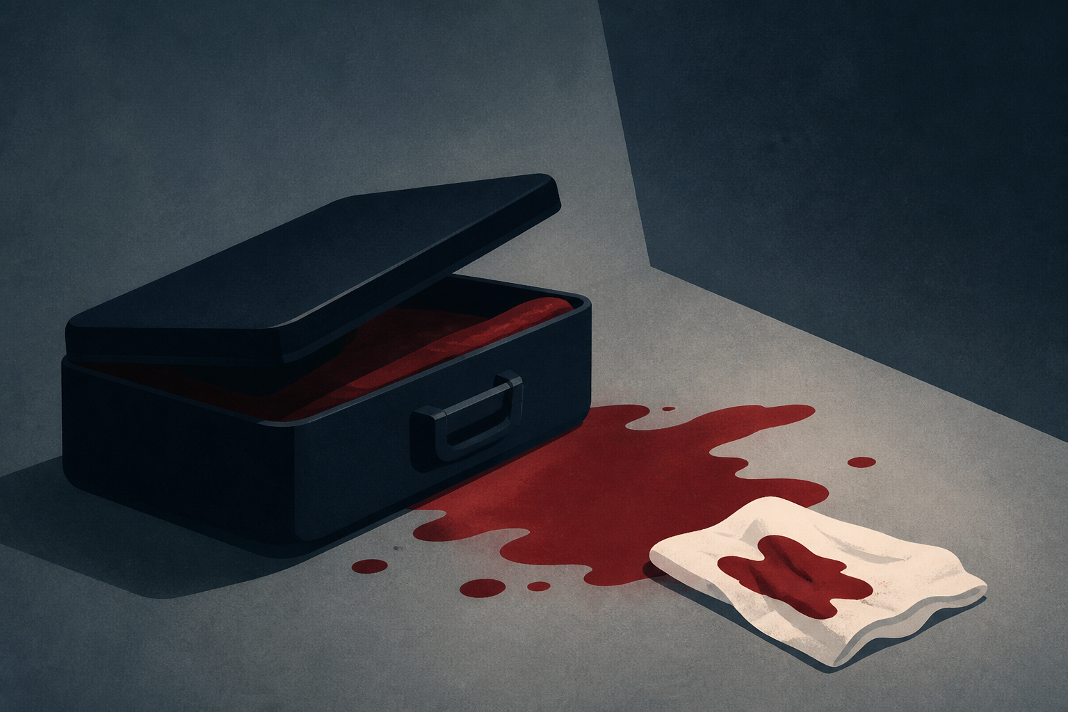 Video appears to show stalker doctor wiping blood from where model was murdered, stuffed in suitcase