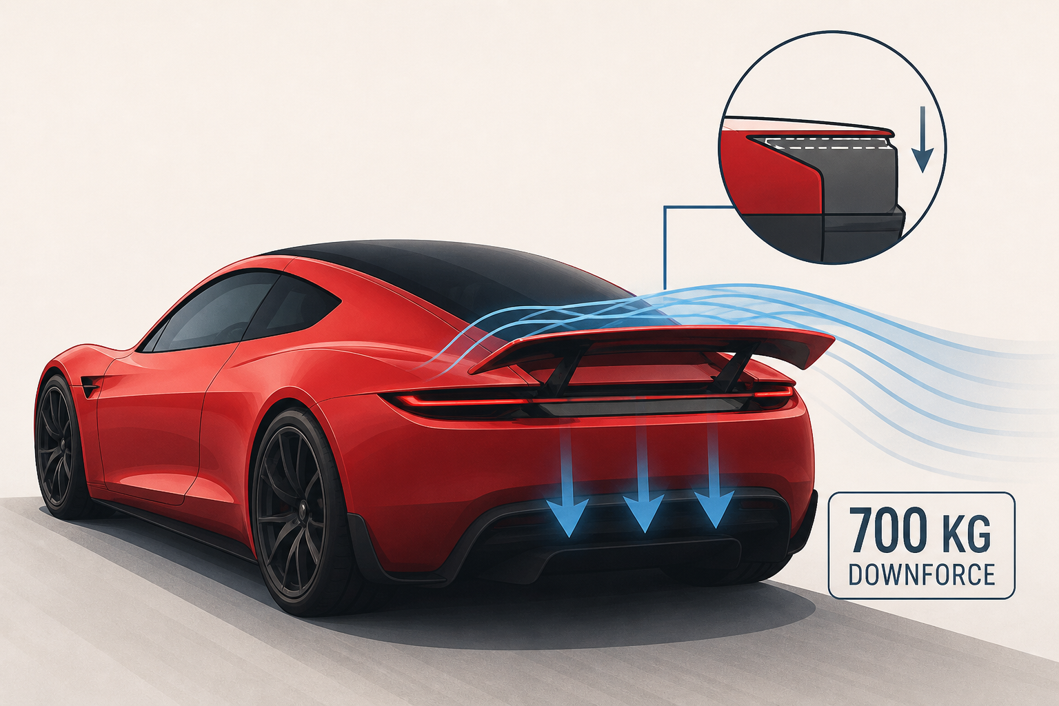 Tesla patent shows new Roadster with a hidden 700 kg-downforce rear wing