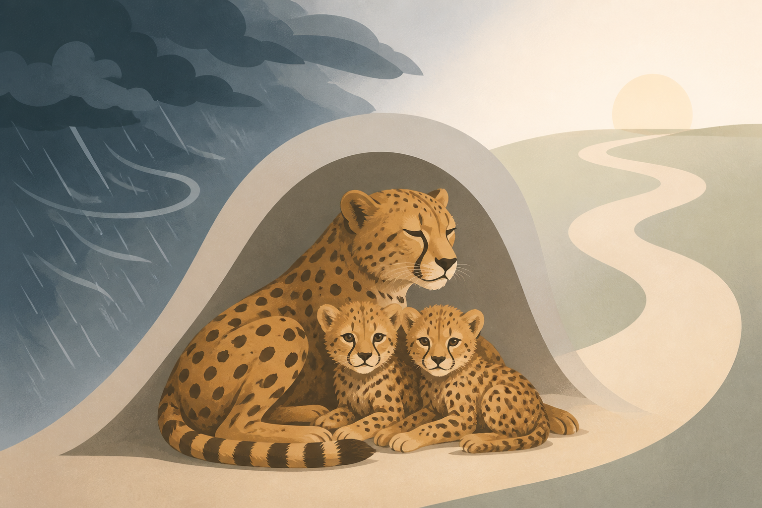 Cheetah cubs survive powerful storms, mother's illness at Prague Zoo, but curator warns "it's still a long run"