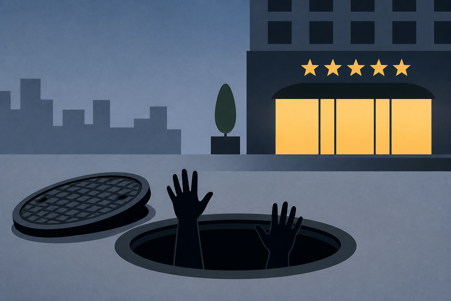 Two men arrested after emerging from manhole near Netanyahu’s hotel, police say