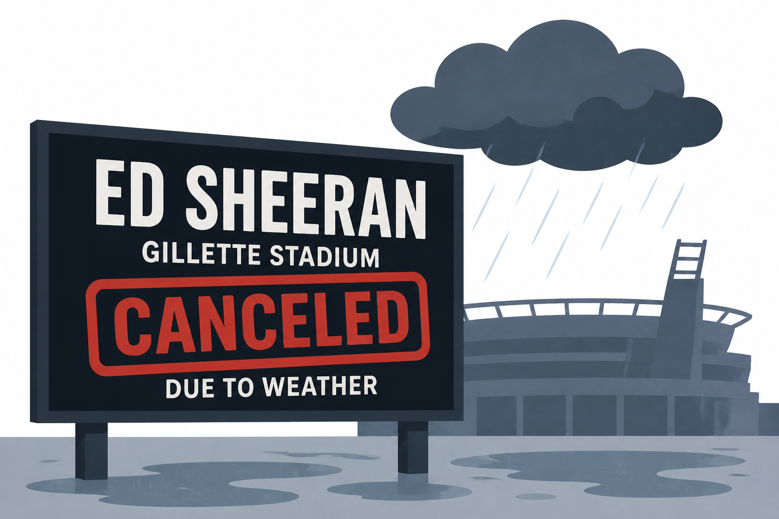 Ed Sheeran shows at Gillette Stadium are canceled due to weather