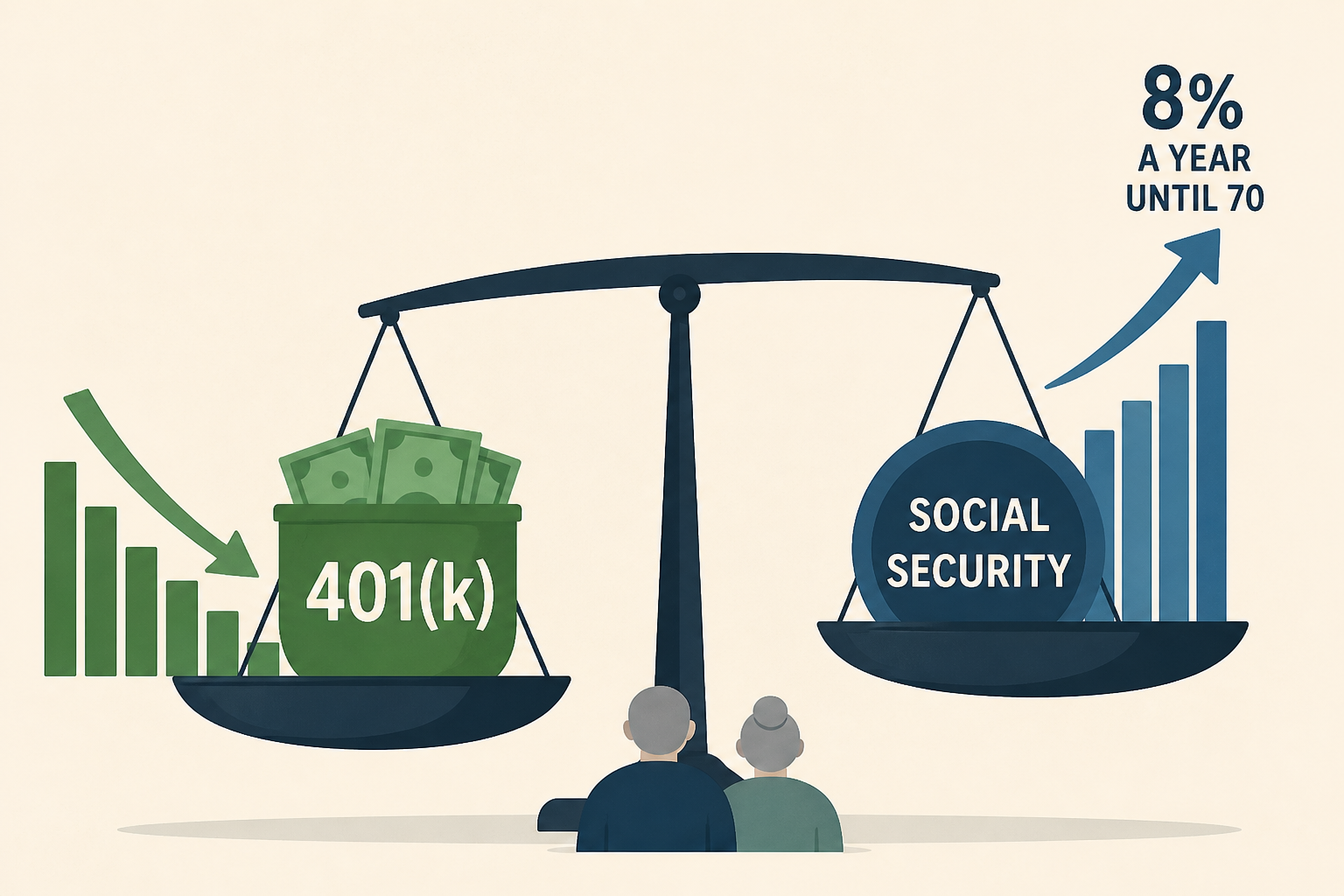 Why a 64-Year-Old Couple Is Spending Down a $1.4 Million 401(k) First and Letting Social Security Grow 8% a Year Until 70