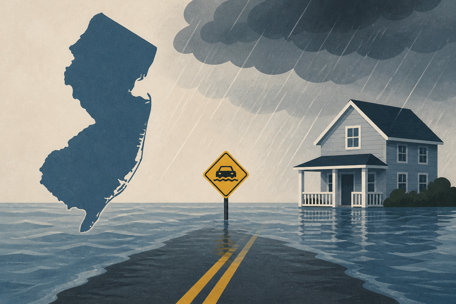 Roads flood in New Jersey, inundate some homes, as first major signs of nor'easter take shape