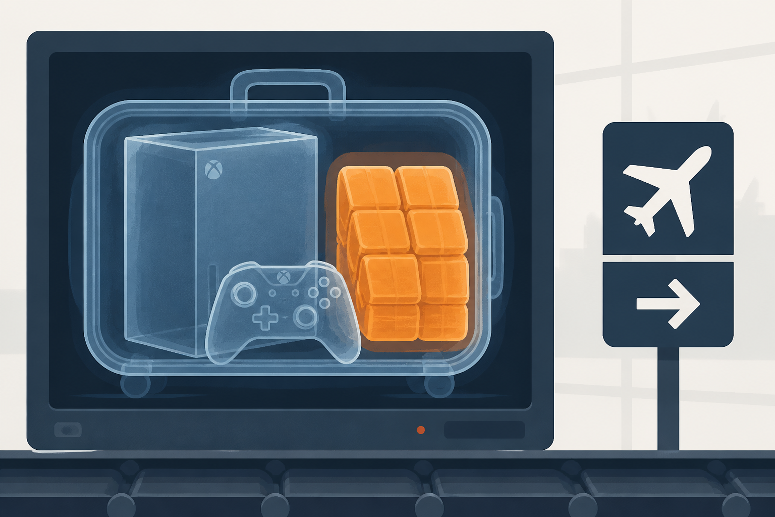 Airport X-ray reveals shocking illegal stash concealed beside passenger's Xbox
