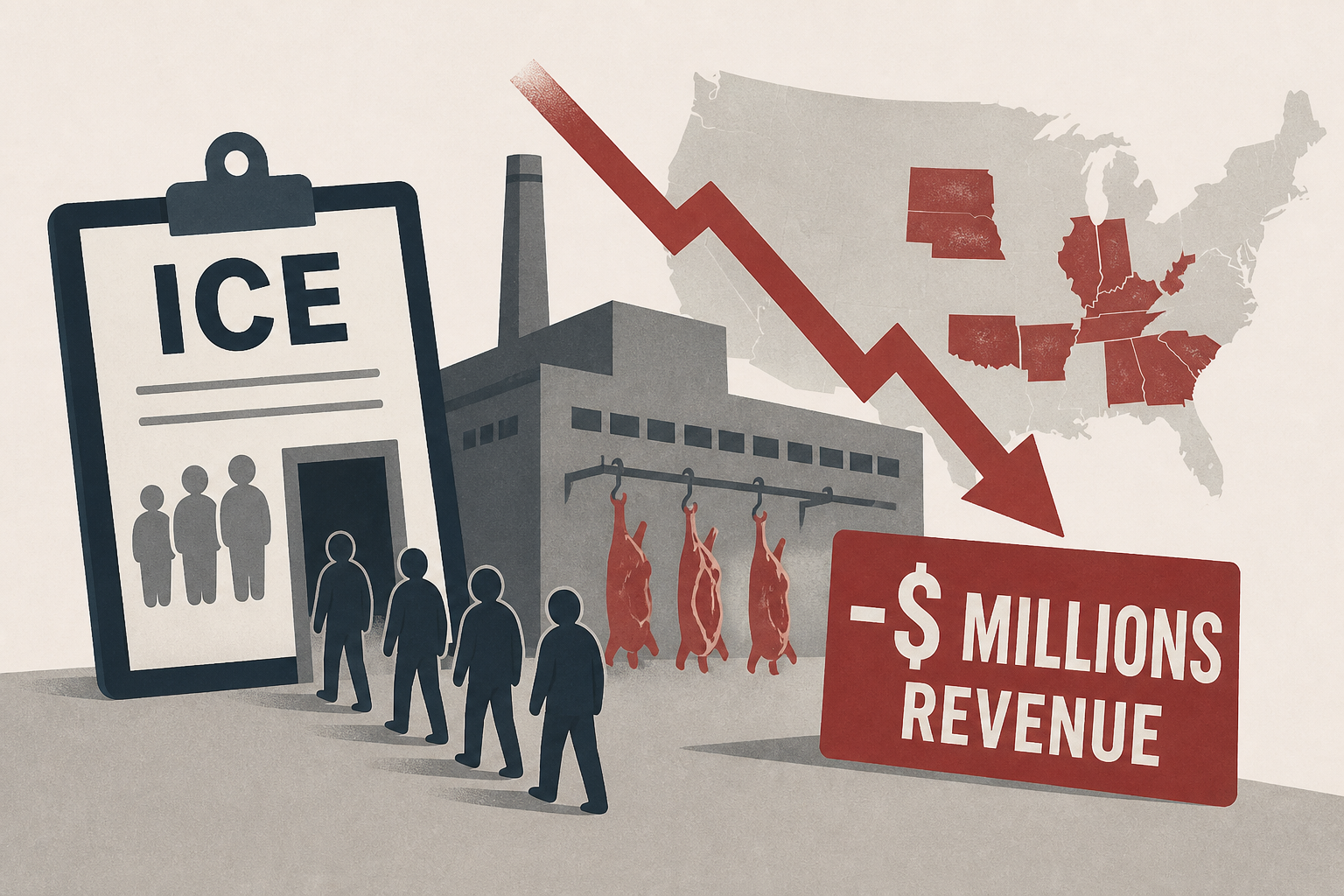 ICE raids in states that voted heavily for Trump are causing meatpackers to lose millions in revenue